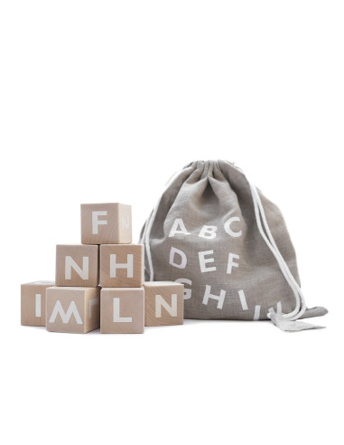 White Wooden Alphabet Blocks