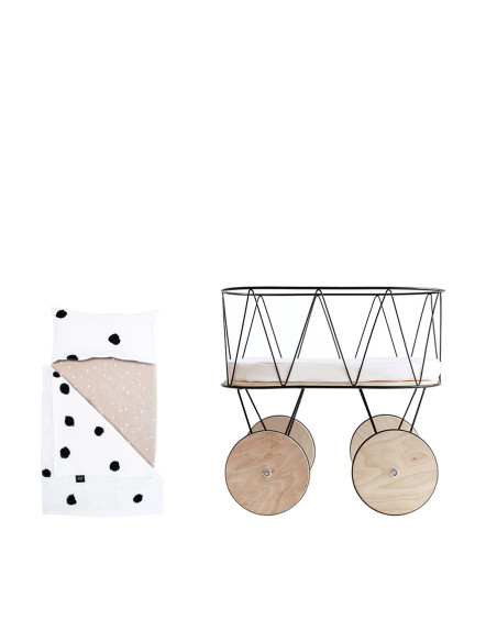 Toy pram doll bedding set