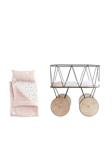 Toy pram doll bedding set