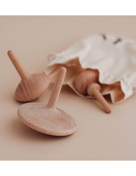 Wooden Spinning Top Three Little Woodies