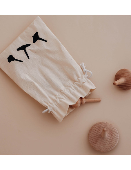 Wooden Spinning Top Three Little Woodies