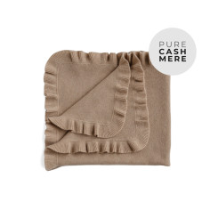 FRILL CASHMERE baby blanket - MOCHA