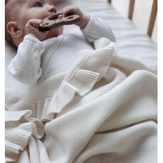 FRILL CASHMERE baby blanket - CREAM 2