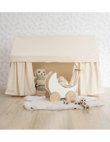 Cotton Bed Frame Canopy in Neutral
