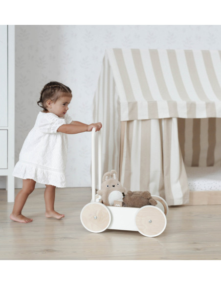 Wooden Baby Walker in White