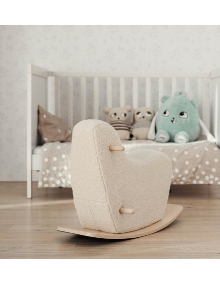Toddler Furry Rocking Horse in Ivory