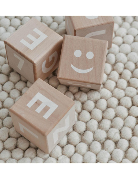 Wooden Math Blocks in White