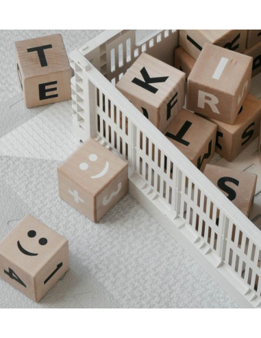 Wooden Math Blocks in White