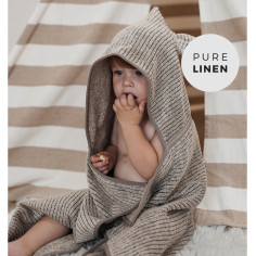 Hooded Baby Terry Bath Towel in Warm Grey
