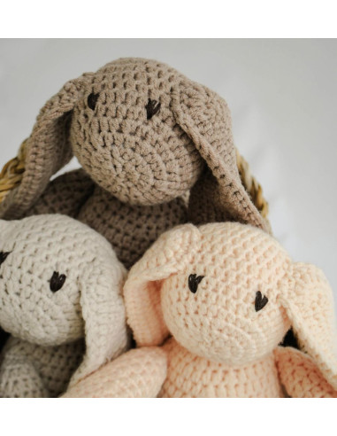 Crochet Cotton Bunny in Cocoa