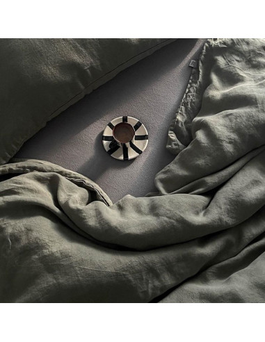 Olive Green Linen Duvet Cover