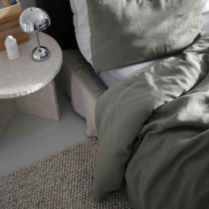 Olive Green Linen Duvet Cover 2
