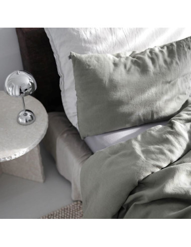 Olive Green Linen Pillowcase