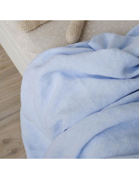 Soft Blue Linen Toddler Duvet Cover