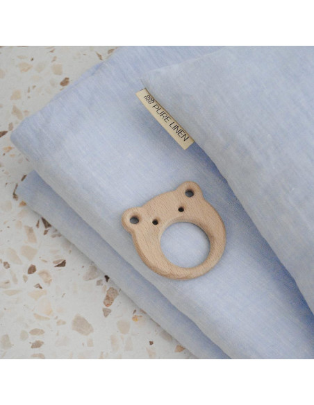 Soft Blue Linen Baby Duvet Cover