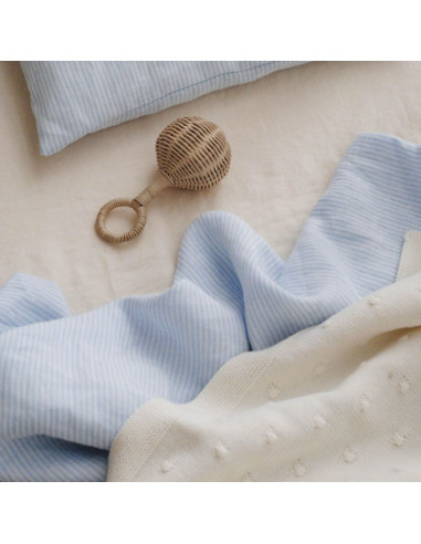 Summer Blues Linen Toddler Duvet Cover