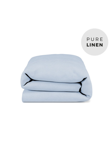 Soft Blue Linen Duvet Cover