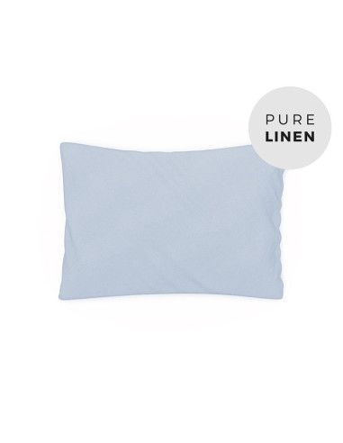Soft Blue Linen Toddler Pillowcase