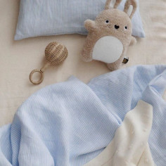 Summer Blues Linen Baby Duvet Cover 2