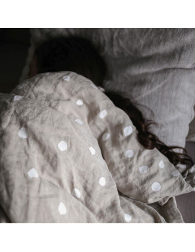 Buttons Linen Duvet Cover