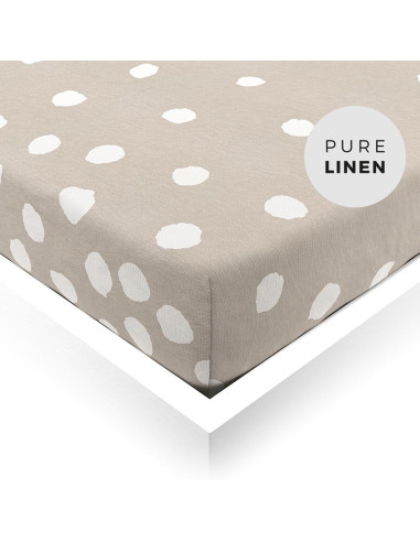 Buttons Linen Baby Fitted Sheet