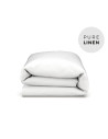 Pure White Linen Double Duvet Cover