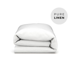 Pure White Linen Duvet Cover