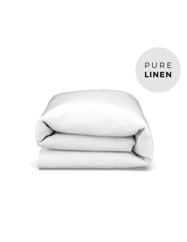 Pure White Linen Toddler Duvet Cover