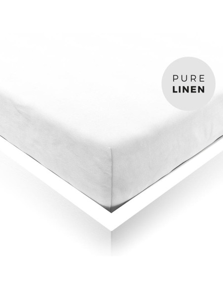 Pure White Linen Baby Fitted Sheet