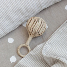 Baby lanena prevleka za vzglavnik Stripes 2