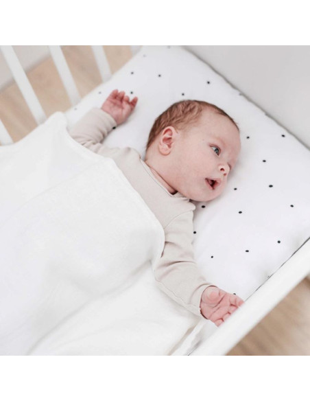 Baby lanena prevleka za odejo Pure white