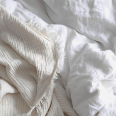 Pure White Linen Duvet Cover 2