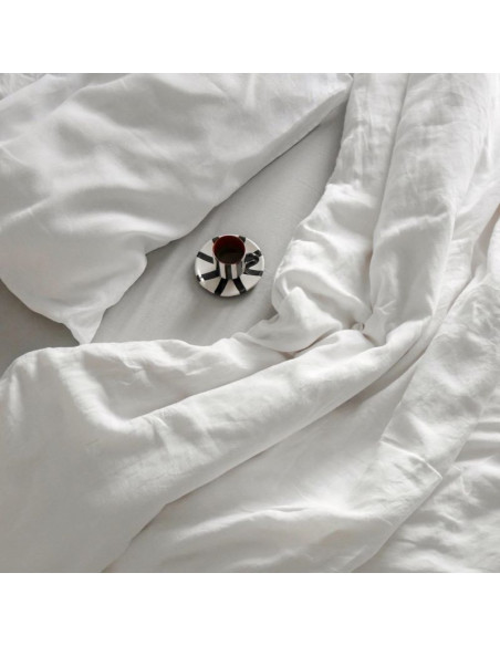 Pure White Linen Duvet Cover