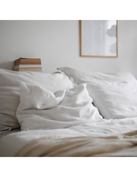 Pure White Linen Pillowcase