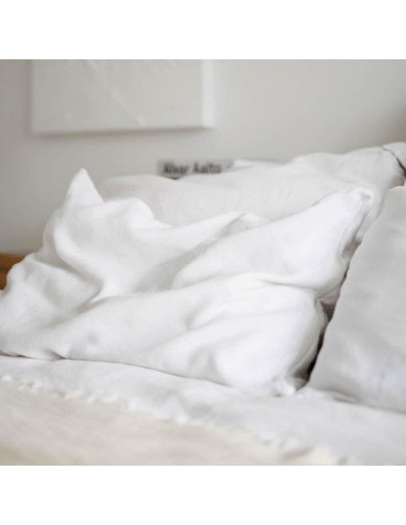 Lanena prevleka za vzglavnik Pure white