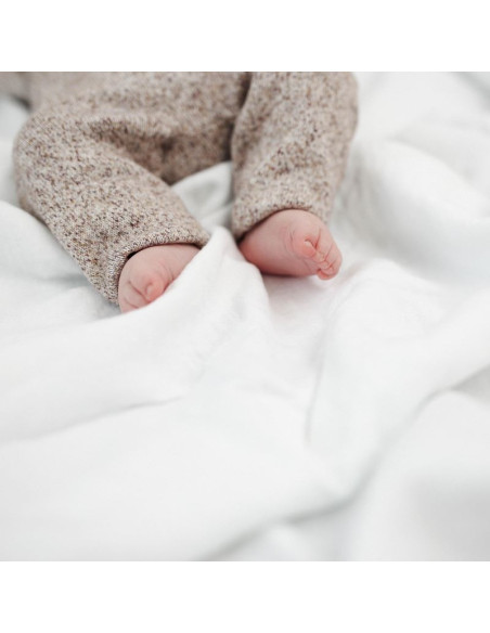 Pure White Linen Toddler Duvet Cover