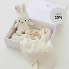 Darilni komplet bel Miffy zajček v škatli