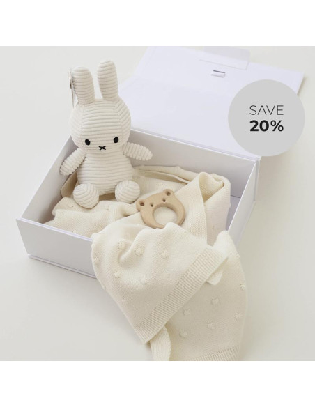 Darilni komplet bel Miffy zajček v škatli