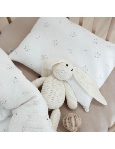 Olive tree muslin baby pillowcase