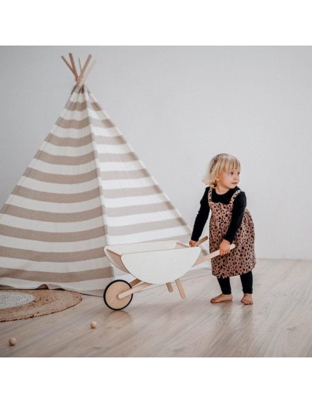 Wooden Toy Wheelbarrow for Kids