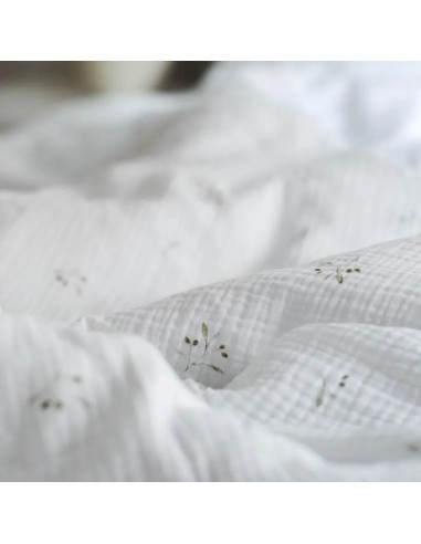 Olive Tree Muslin Duvet Cover