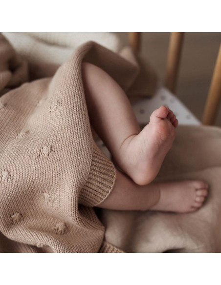 Popcorn Baby Blanket in Mocha