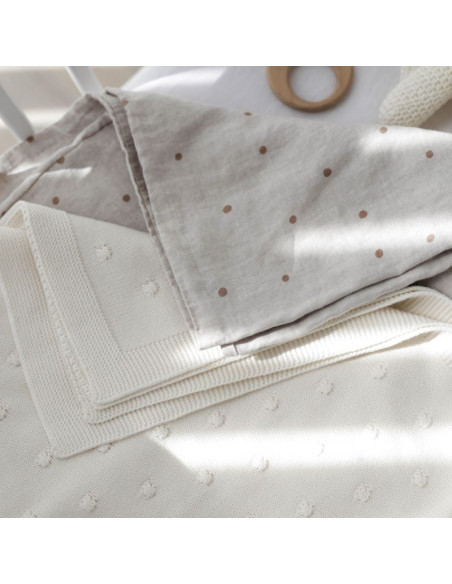 Popcorn Baby Blanket in Cream