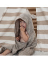 Hooded Baby Terry Bath Towel in Warm Grey