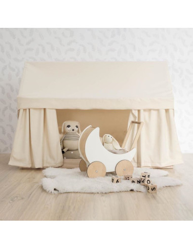 Cotton Bed Frame Canopy in Neutral