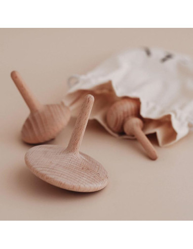Wooden Spinning Top Three Little Woodies