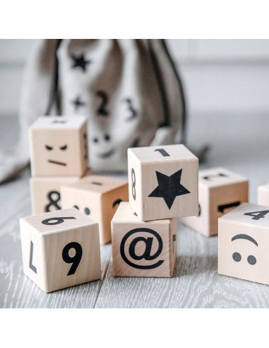 Wooden Math Blocks in Black
