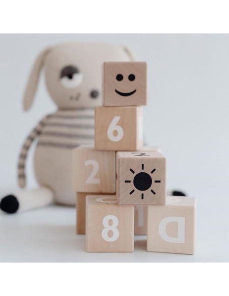 Wooden Math Blocks in Black