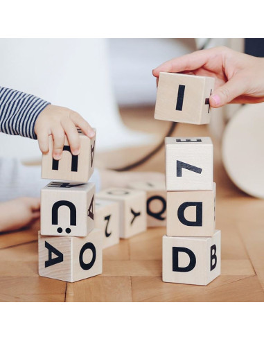 Nordic Wooden Alphabet Block in Black