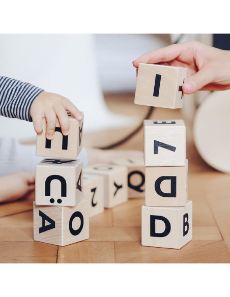 Nordic Wooden Alphabet Block in Black
